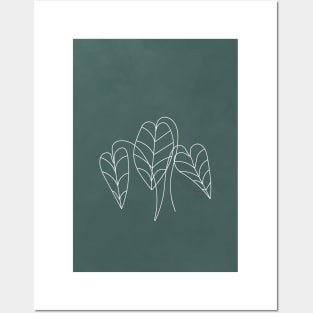 Boho Green Decor, Line Art Botanical Posters and Art